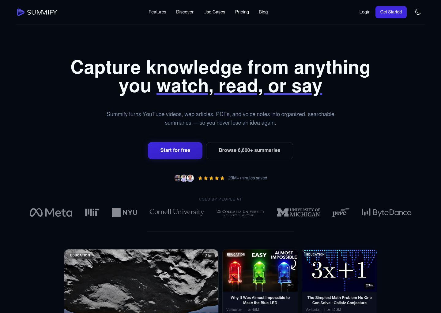 Summify——一站式 AI 内容总结与知识库工具