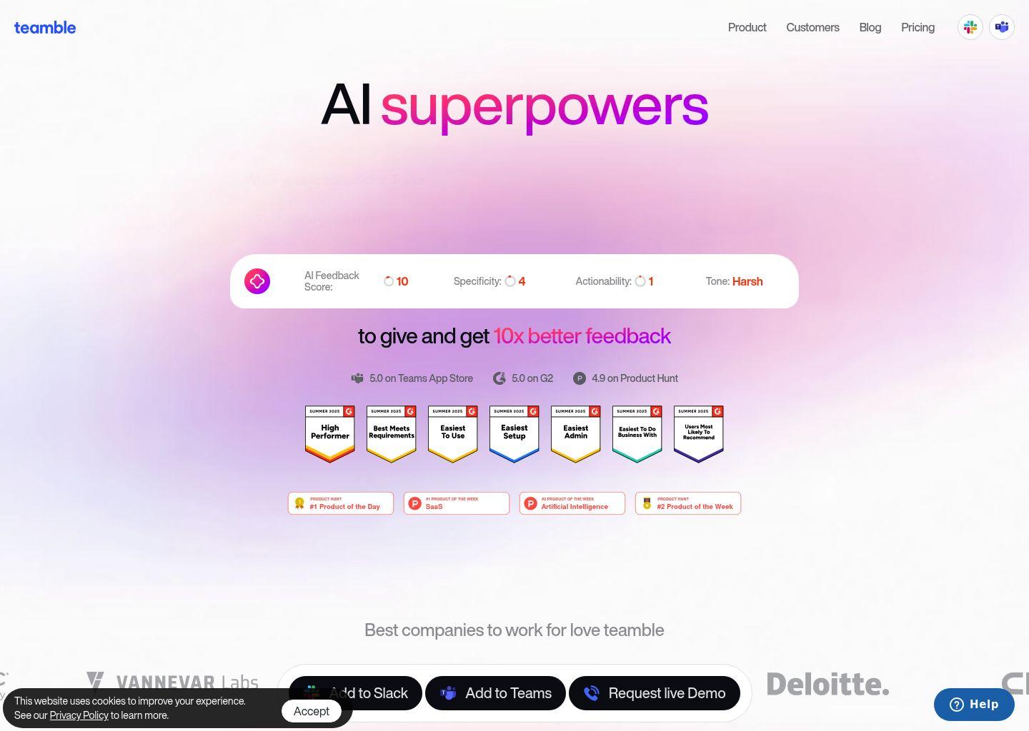 Teamble 员工反馈与绩效管理应用