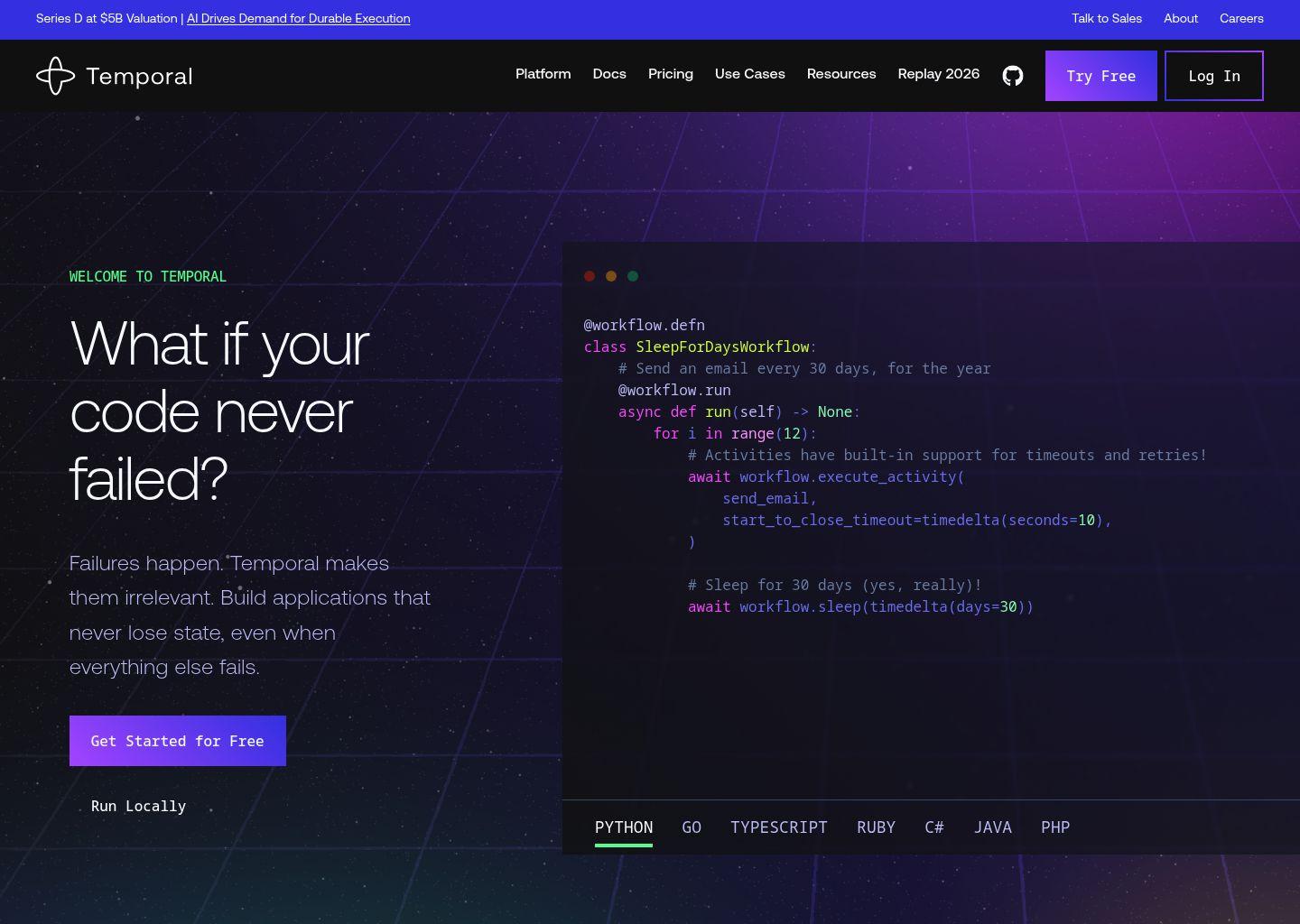 Temporal 持久化执行平台：构建永不丢状态的应用
