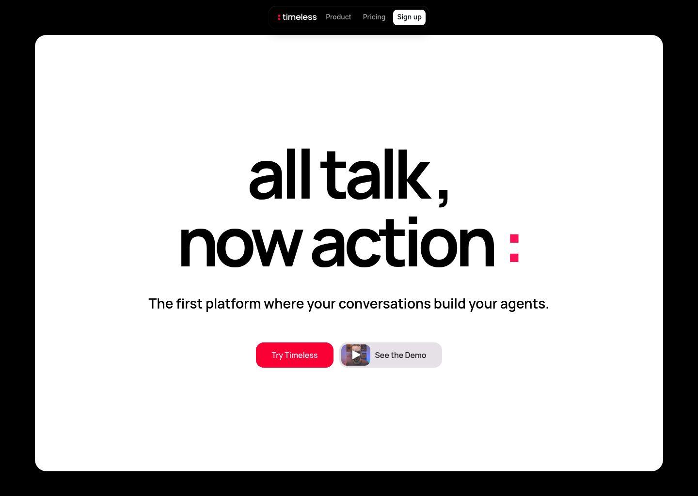 Timeless：让对话自动生成智能代理与任务的行动平台
