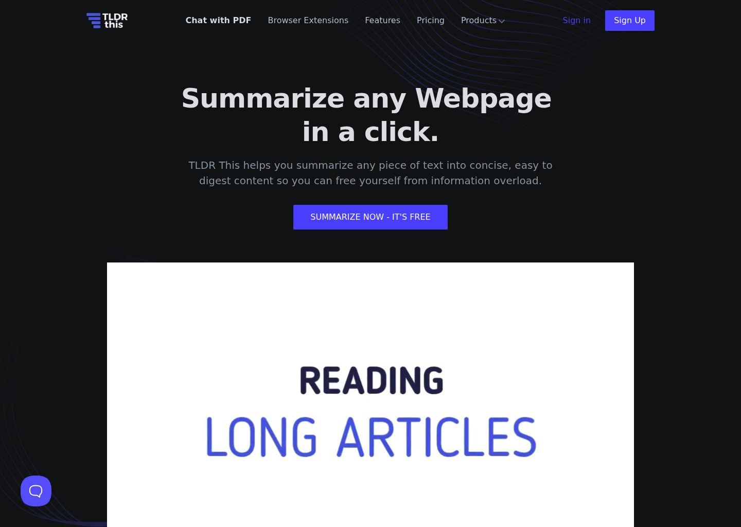 TLDR This 在线文章智能摘要工具