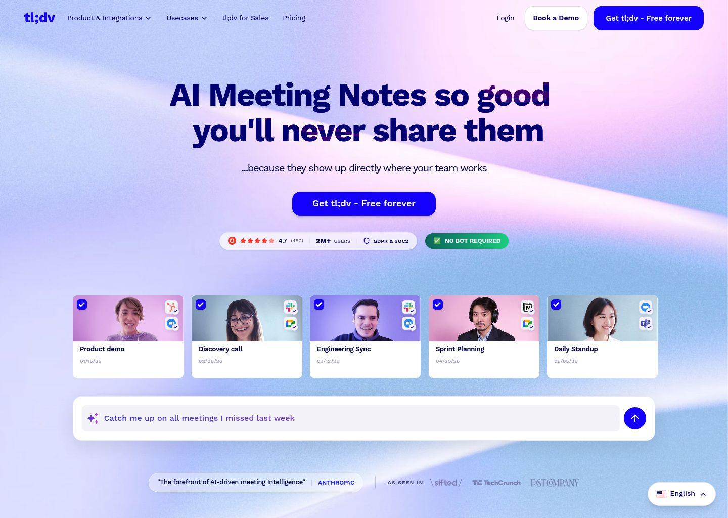 tl;dv —— AI 会议记录与智能纪要助手