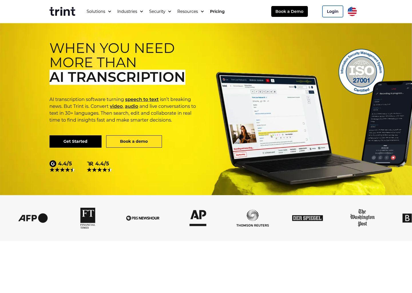 Trint AI转录与内容编辑平台