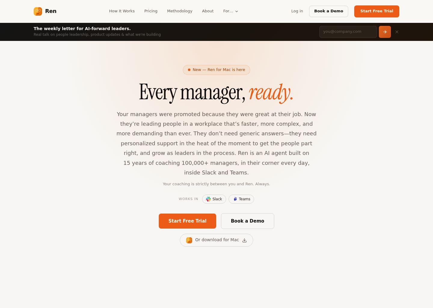 Ren 管理者准备度平台：AI 教练助理
