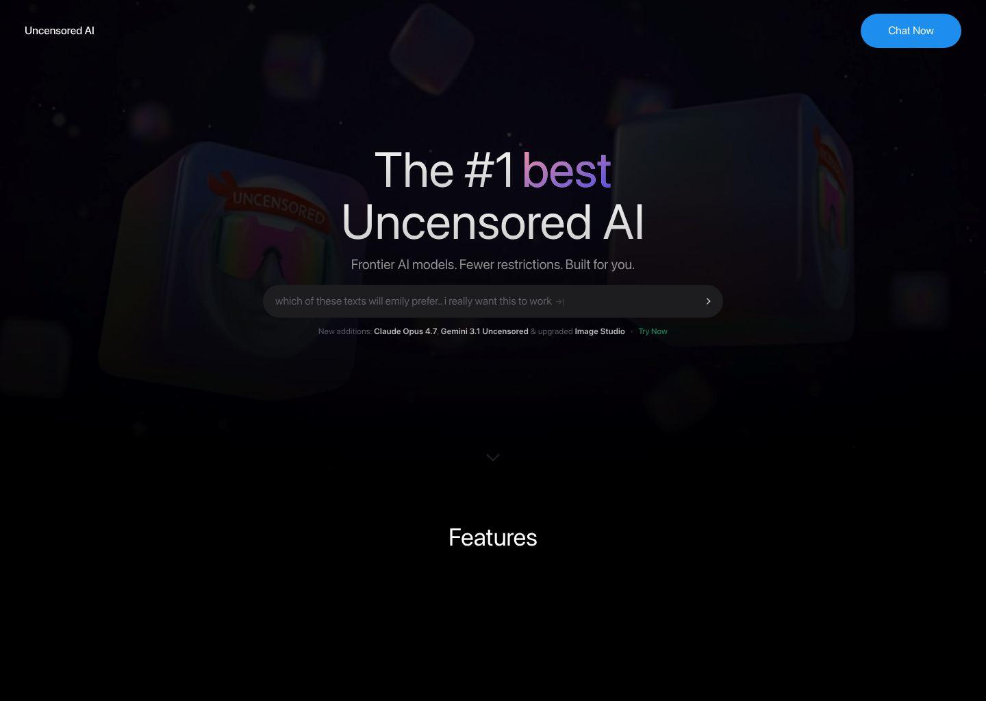 Uncensored AI | Official：匿名访问的多模型无过滤 AI 平台