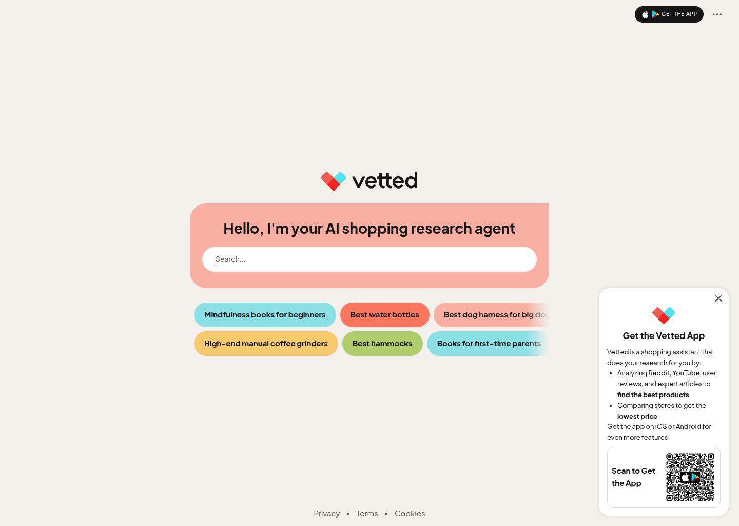 Vetted：基于全网口碑的智能购物推荐平台