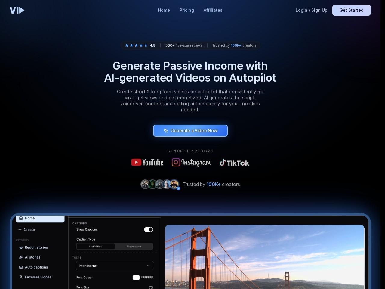 VidAI 在线视频创作平台