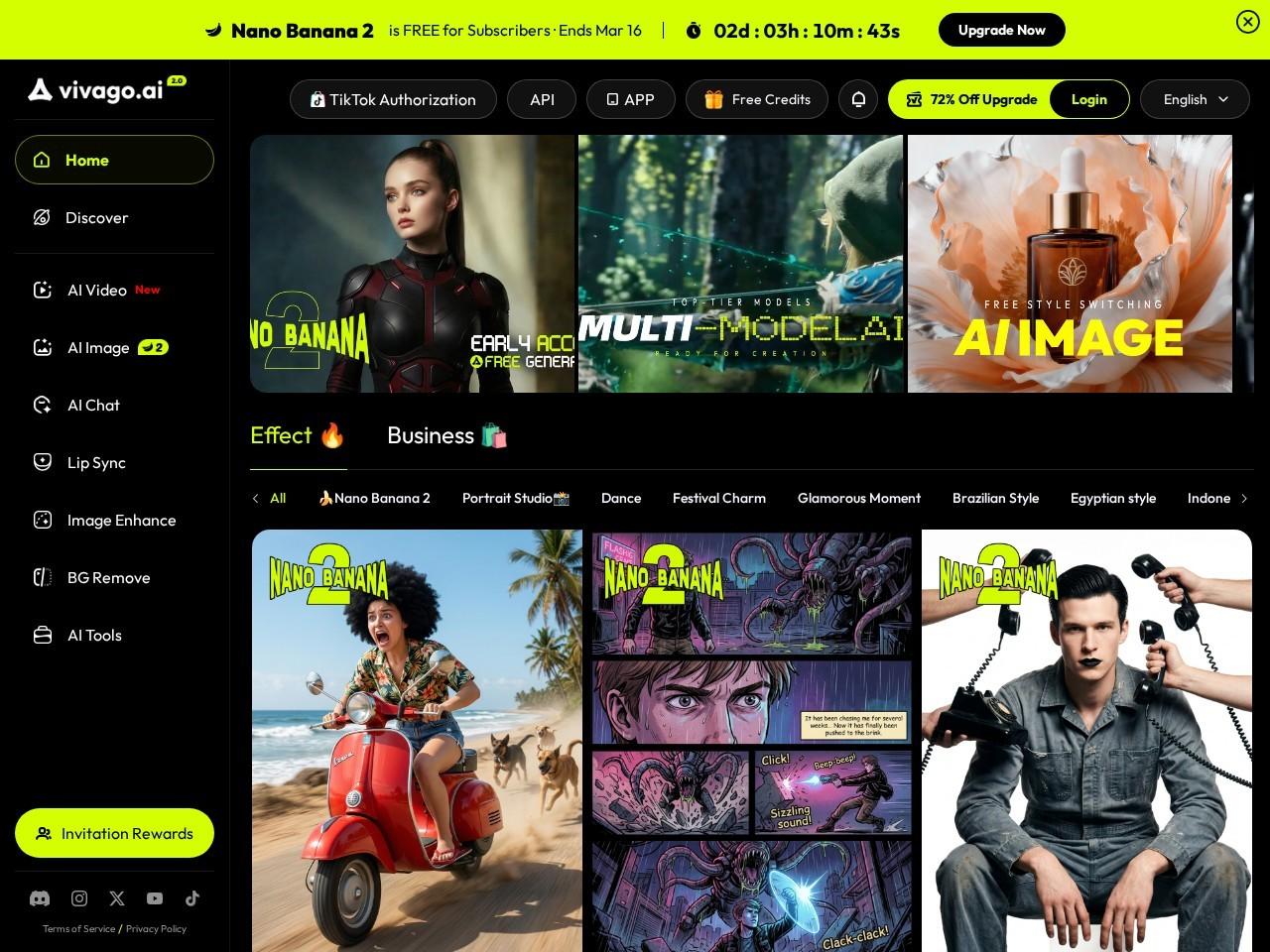 vivago.ai：免费多模态AI创作与编辑平台