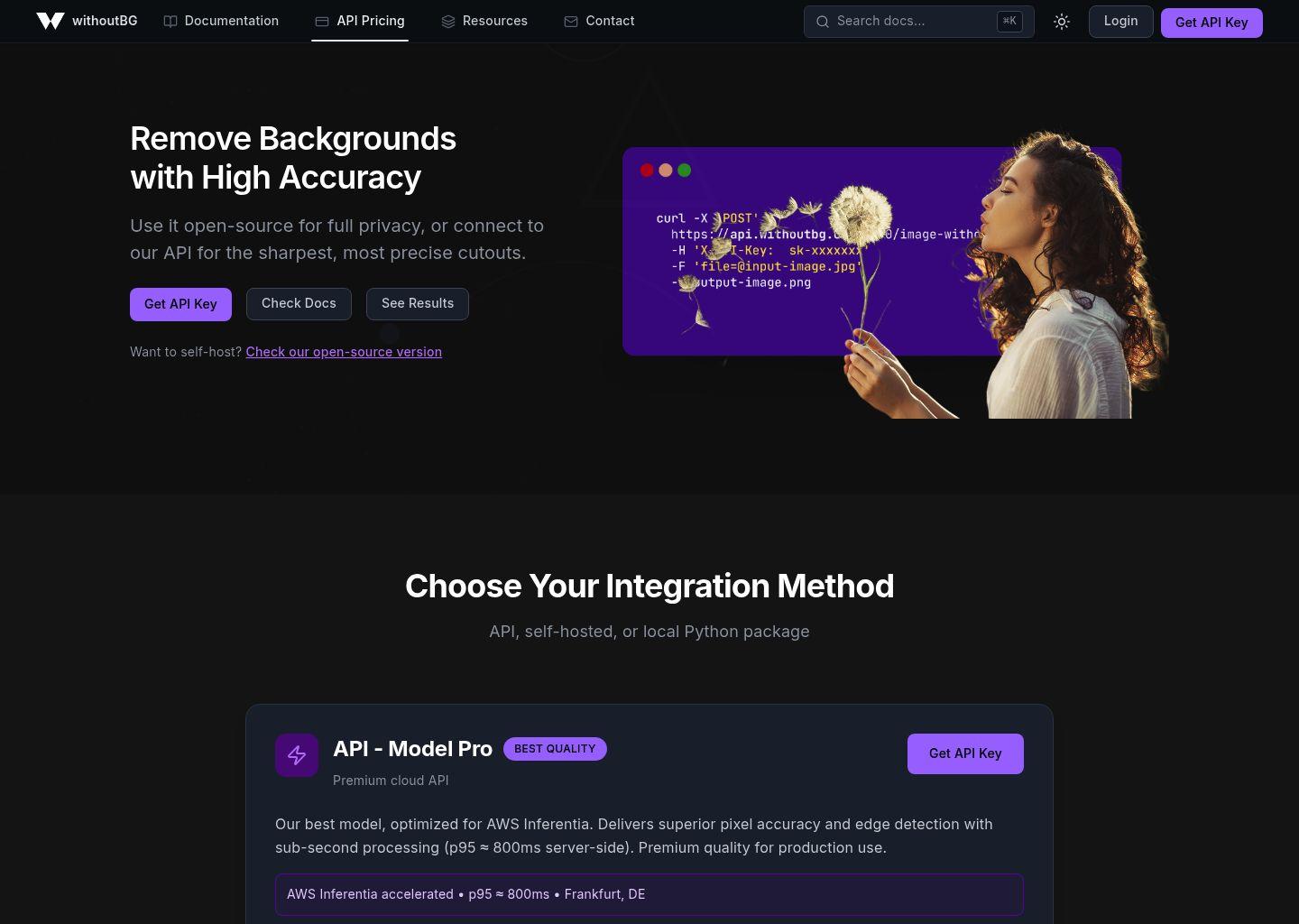 withoutBG 开源智能抠图与背景移除工具
