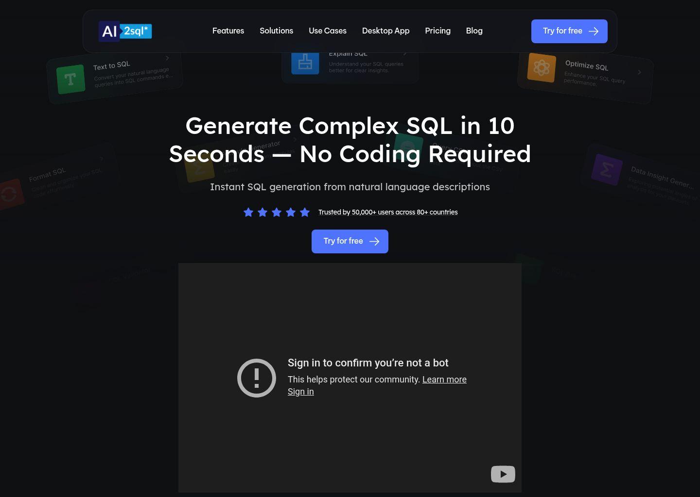 AI2SQL：AI 驱动的 SQL 查询生成与数据库助手