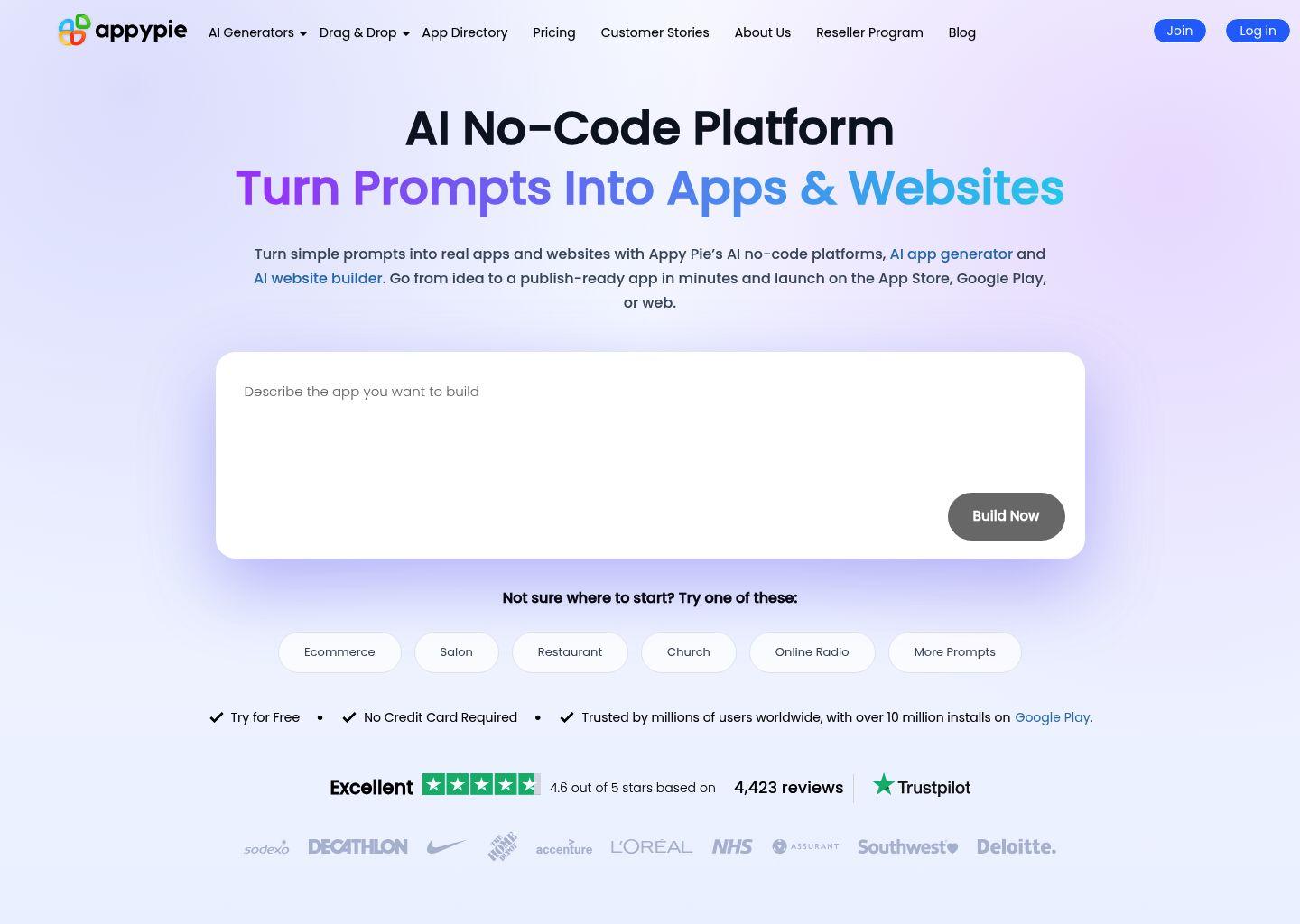 Appy Pie 在线网站搭建器