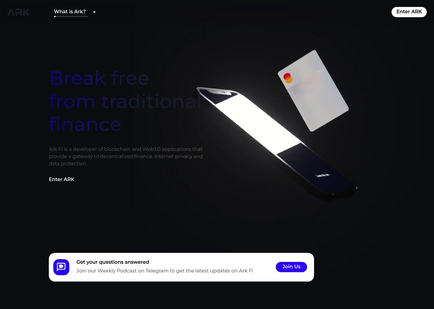 ARK Finance 去中心化隐私金融与加密银行解决方案