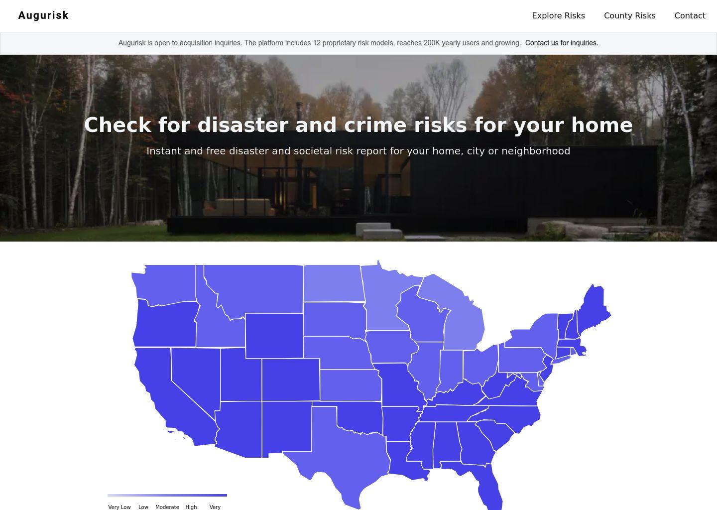 Augurisk 美国灾害与犯罪风险评估平台