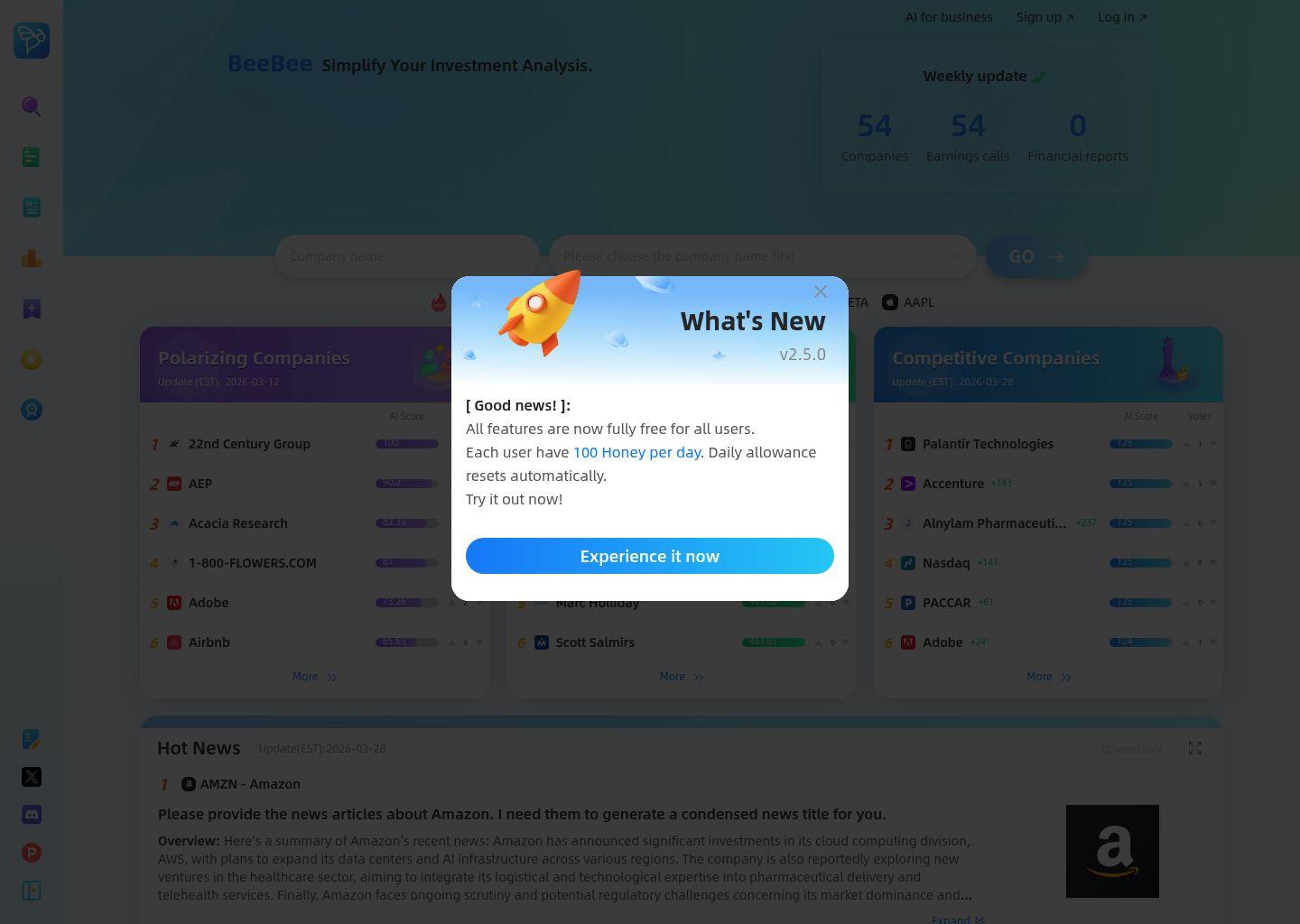BeeBee - 面向美股的AI财报与电话会分析工具