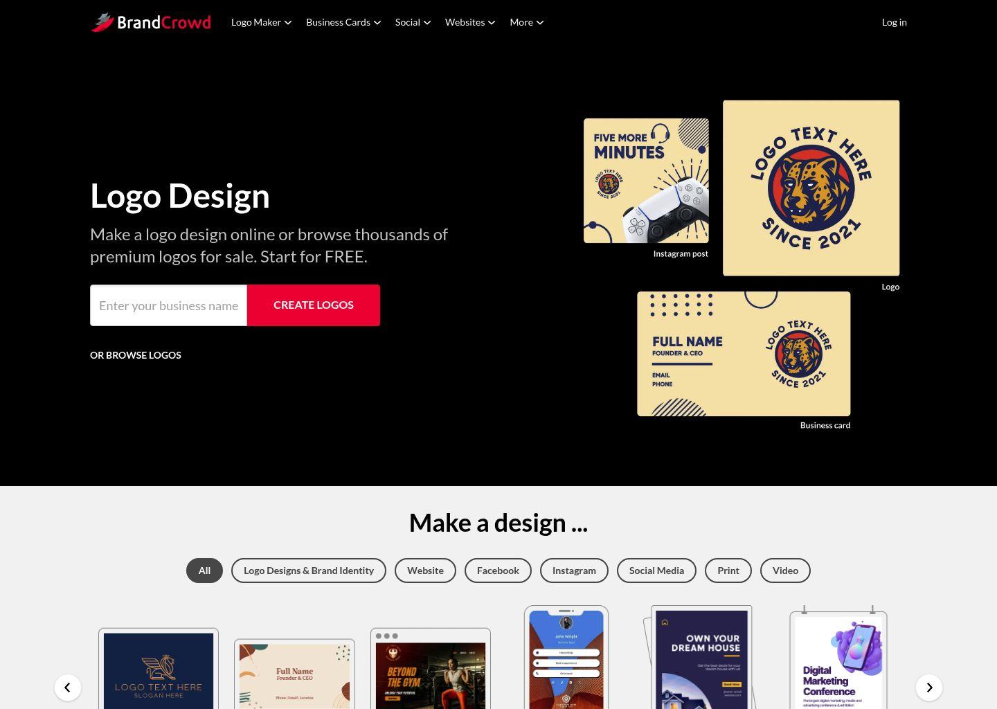 BrandCrowd 在线设计平台