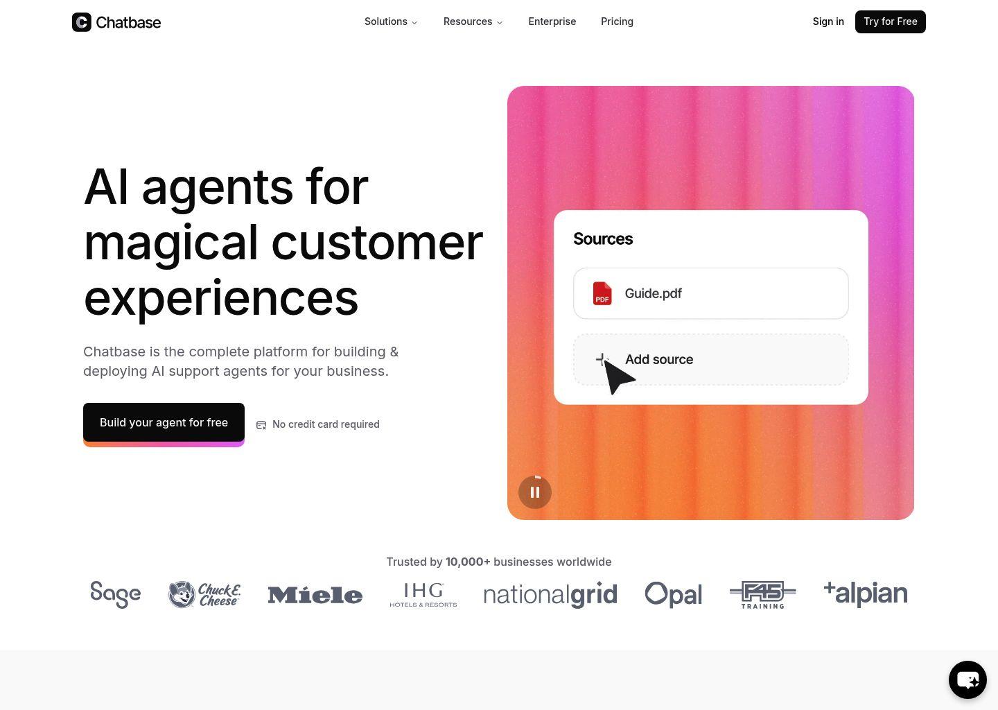 Chatbase：领先的 AI 客服与智能支持代理平台