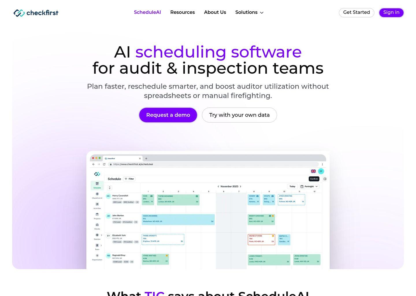 ScheduleAI by Checkfirst 智能审计排期与资源调度平台