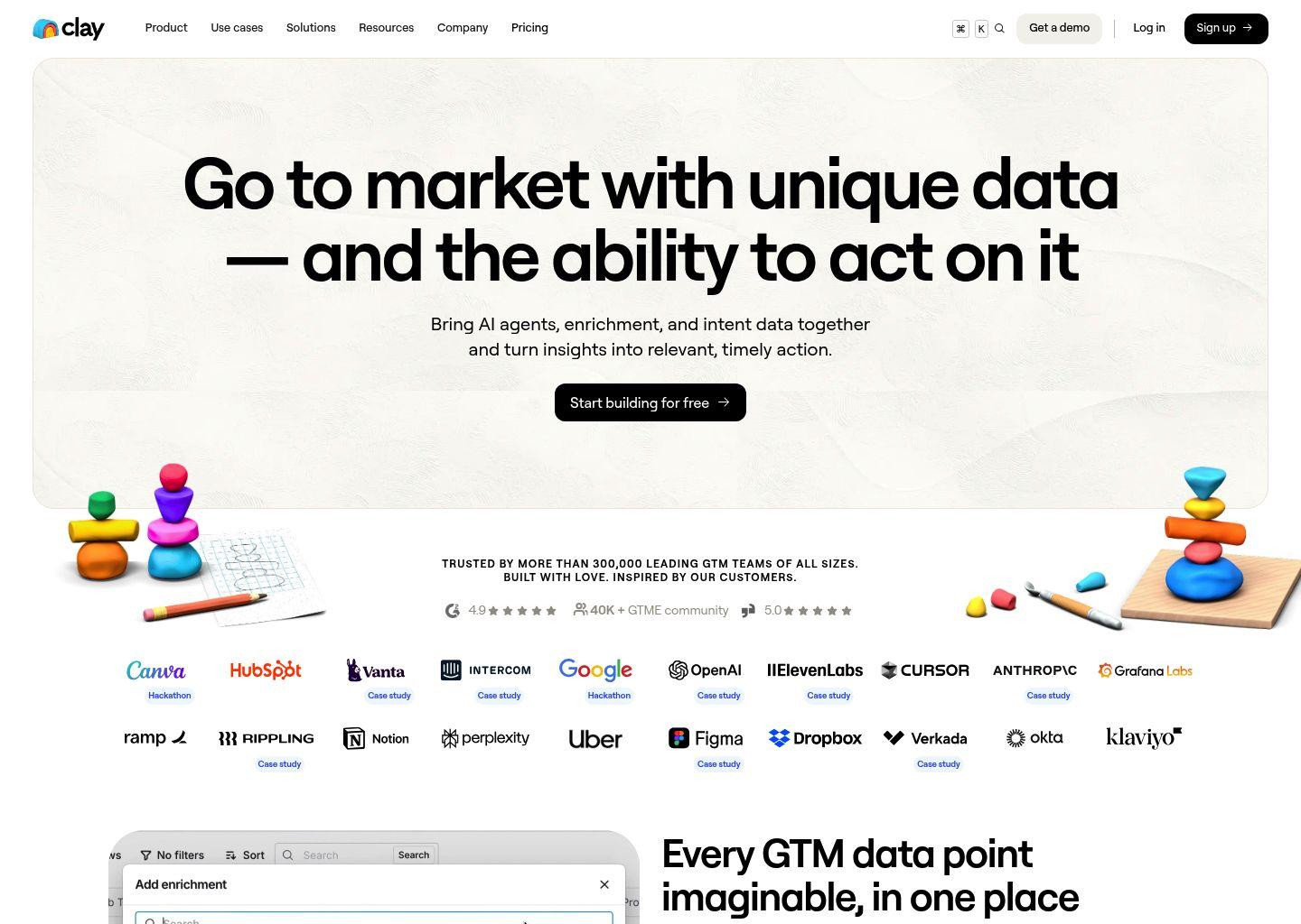 Clay：一体化AI数据与自动化增长平台