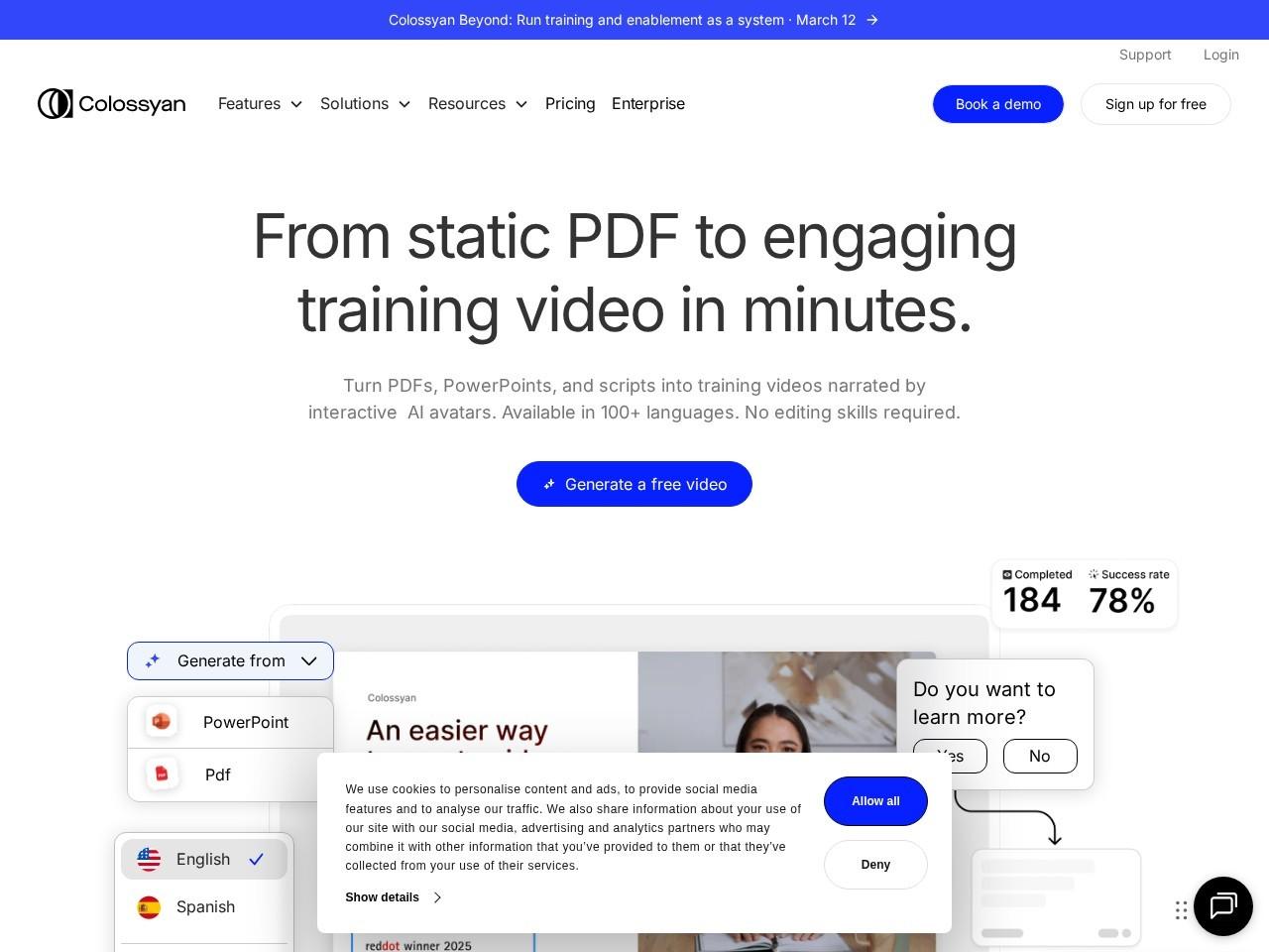 Colossyan Creator：AI 虚拟人视频与培训内容生成平台