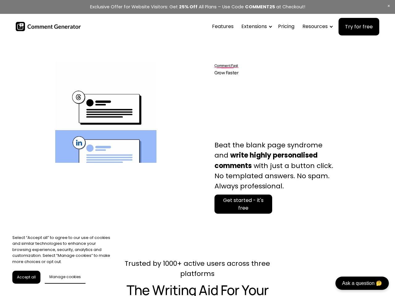 Comment Generator 评论生成器：Instagram、LinkedIn 与 Threads 高效评论助手