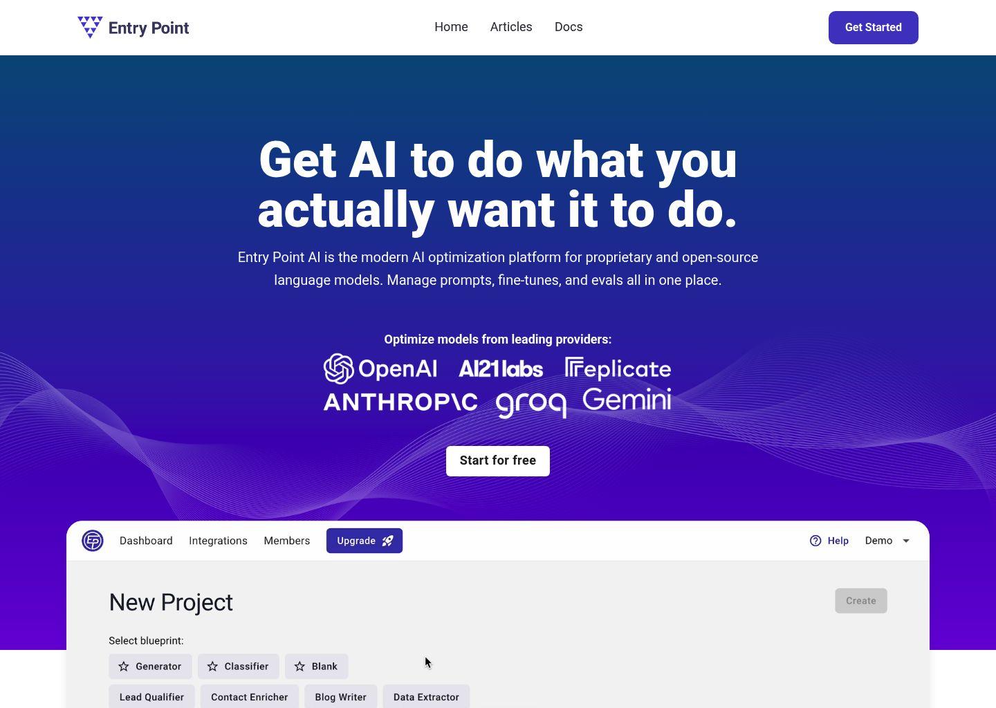 Entry Point AI：面向大语言模型的高效微调与评估平台