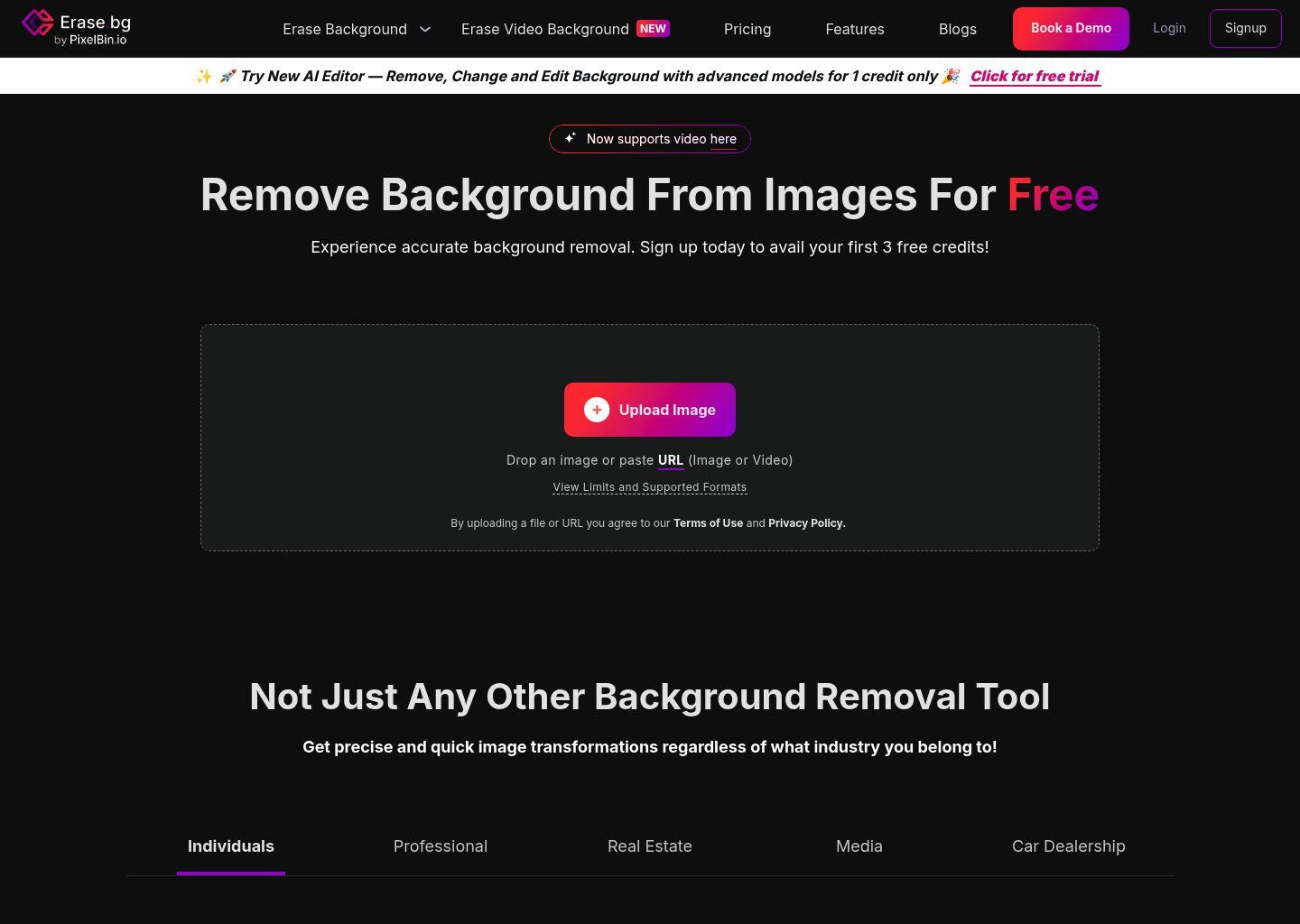Erase.bg 在线高清图片背景移除工具