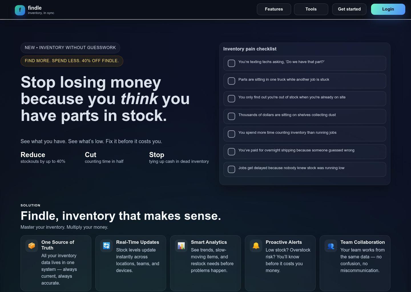 Findle 服务团队库存管理平台