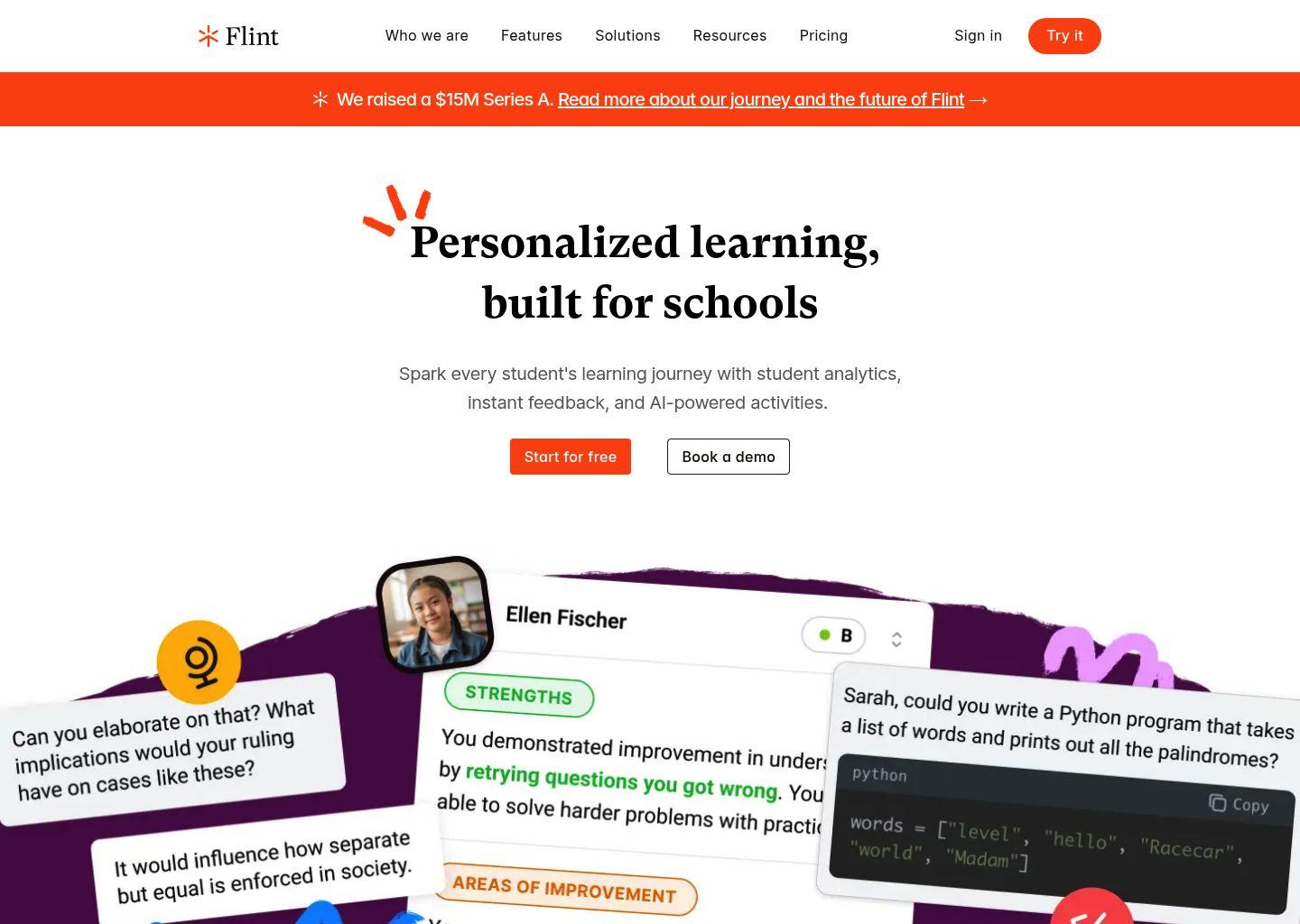 Flint：面向学校的个性化AI学习平台