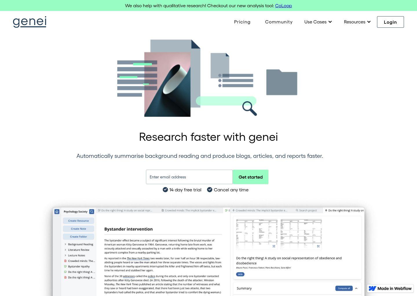 genei：AI驱动的智能文献总结与研究助手