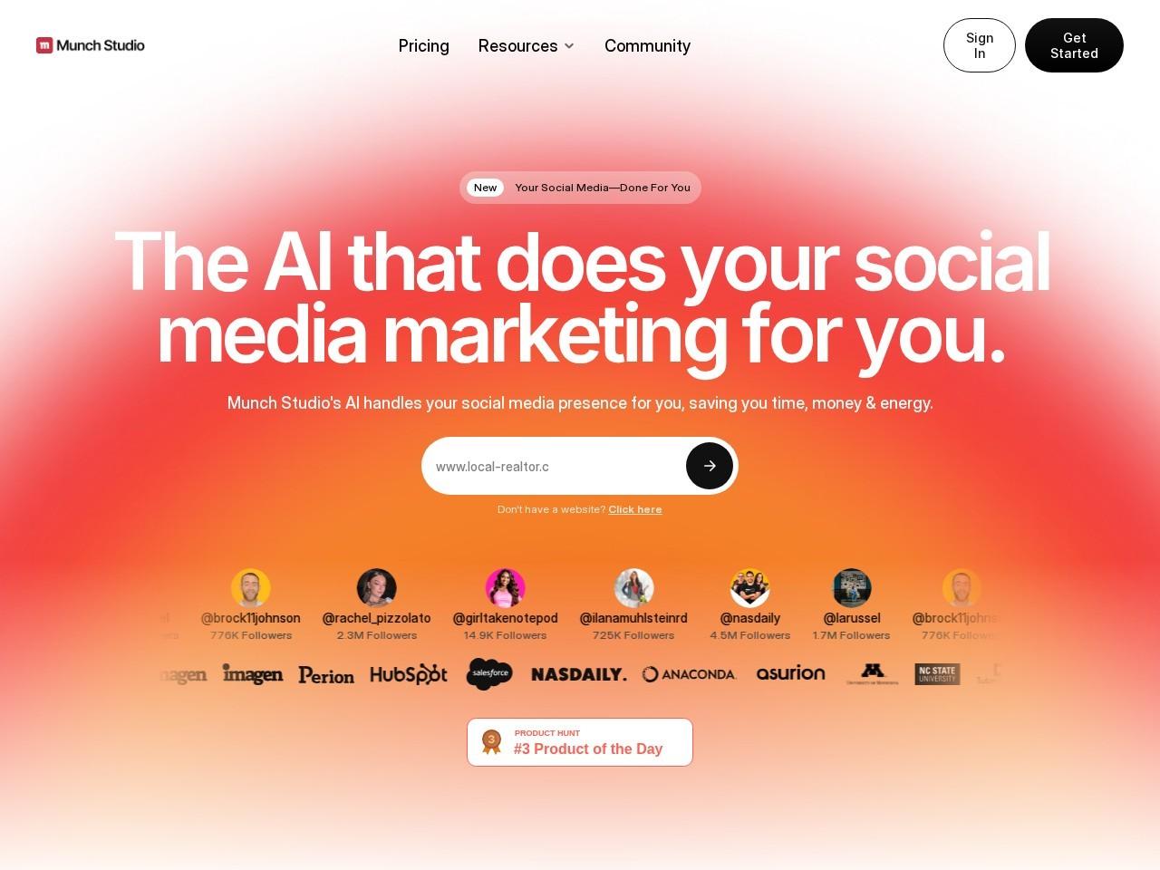 Munch Studio：AI驱动的一站式社交媒体内容代运营平台