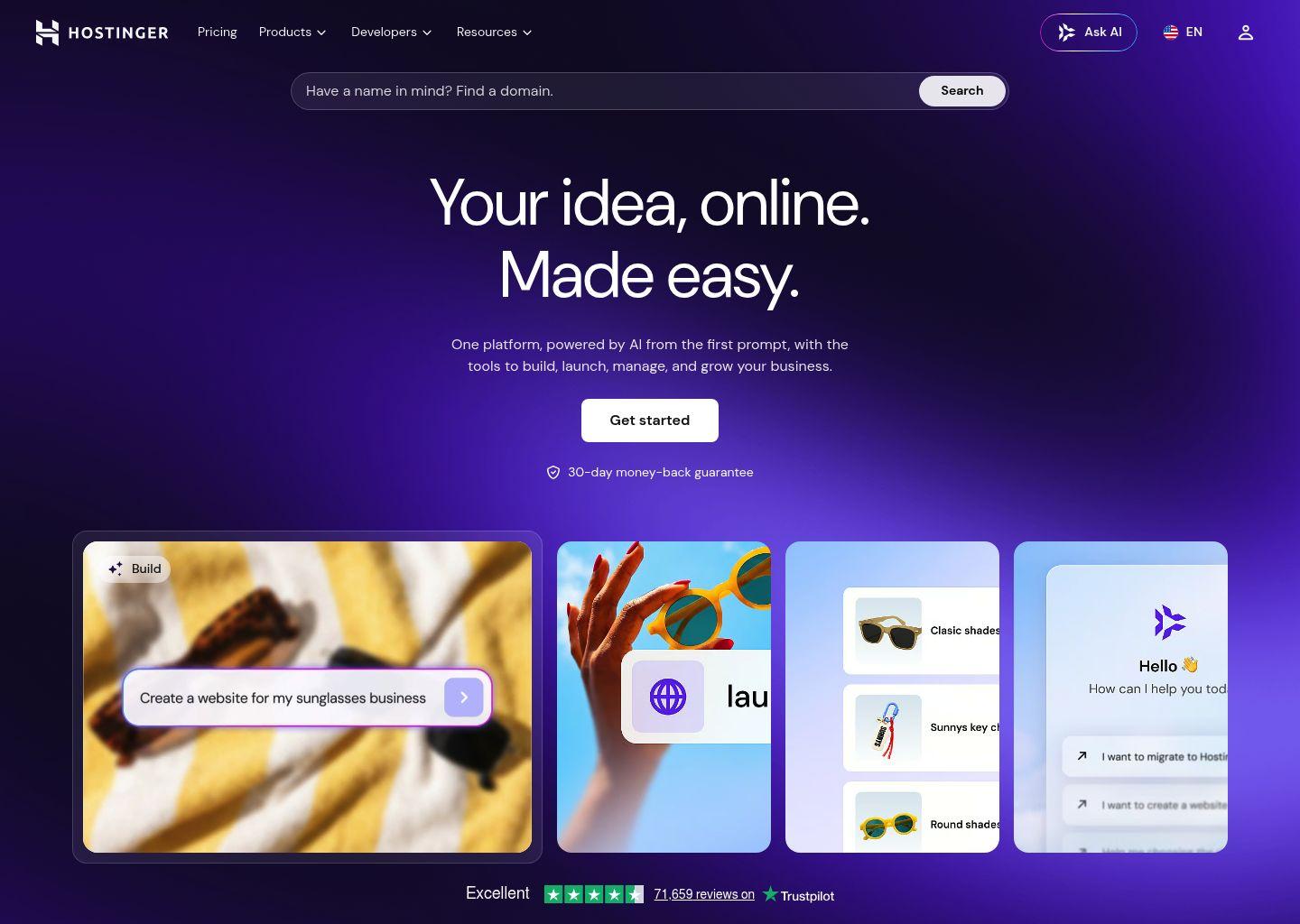 Hostinger AI 网站生成器：几分钟上线专业网站