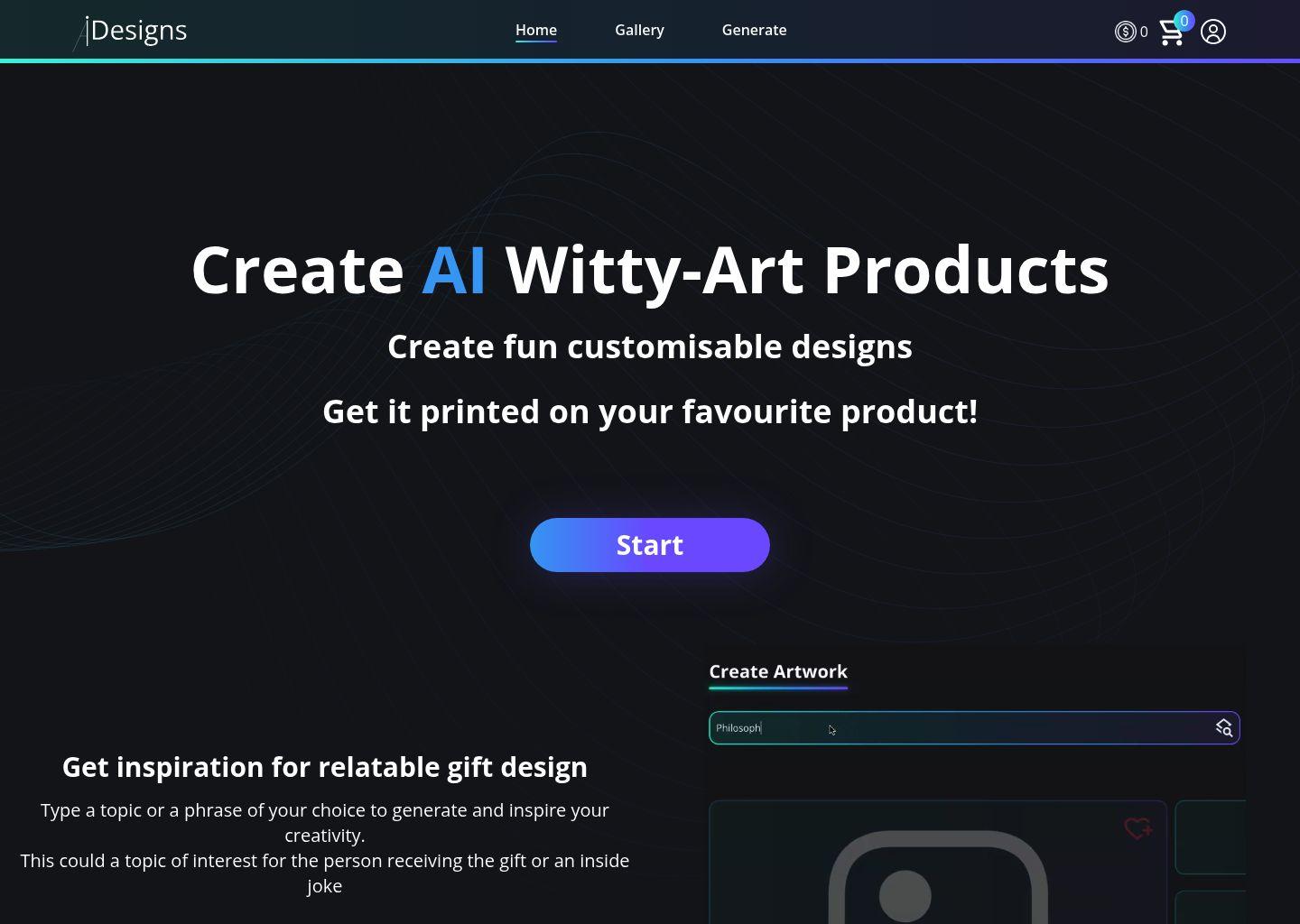 Idesigns AI Witty‑Art 个性化创意产品平台