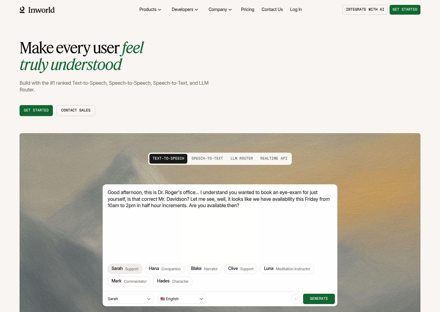 Inworld AI 实时语音智能体平台