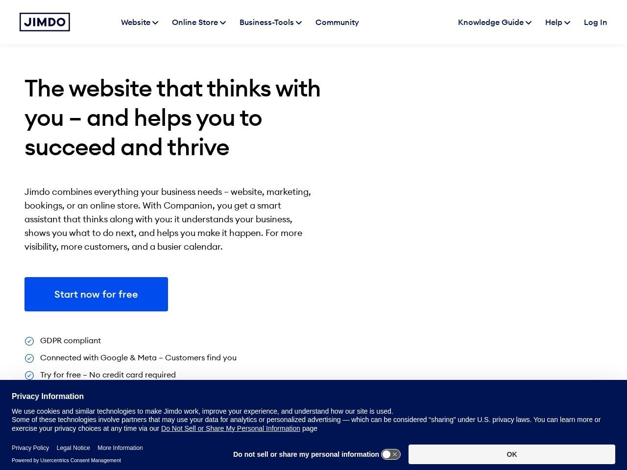 Jimdo 一体化建站与线上业务平台