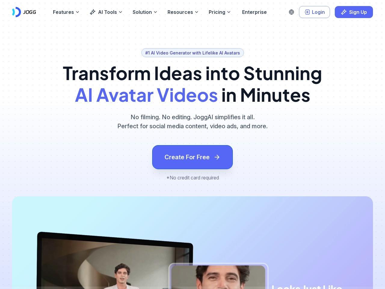 JoggAI 超真实AI虚拟人视频生成平台