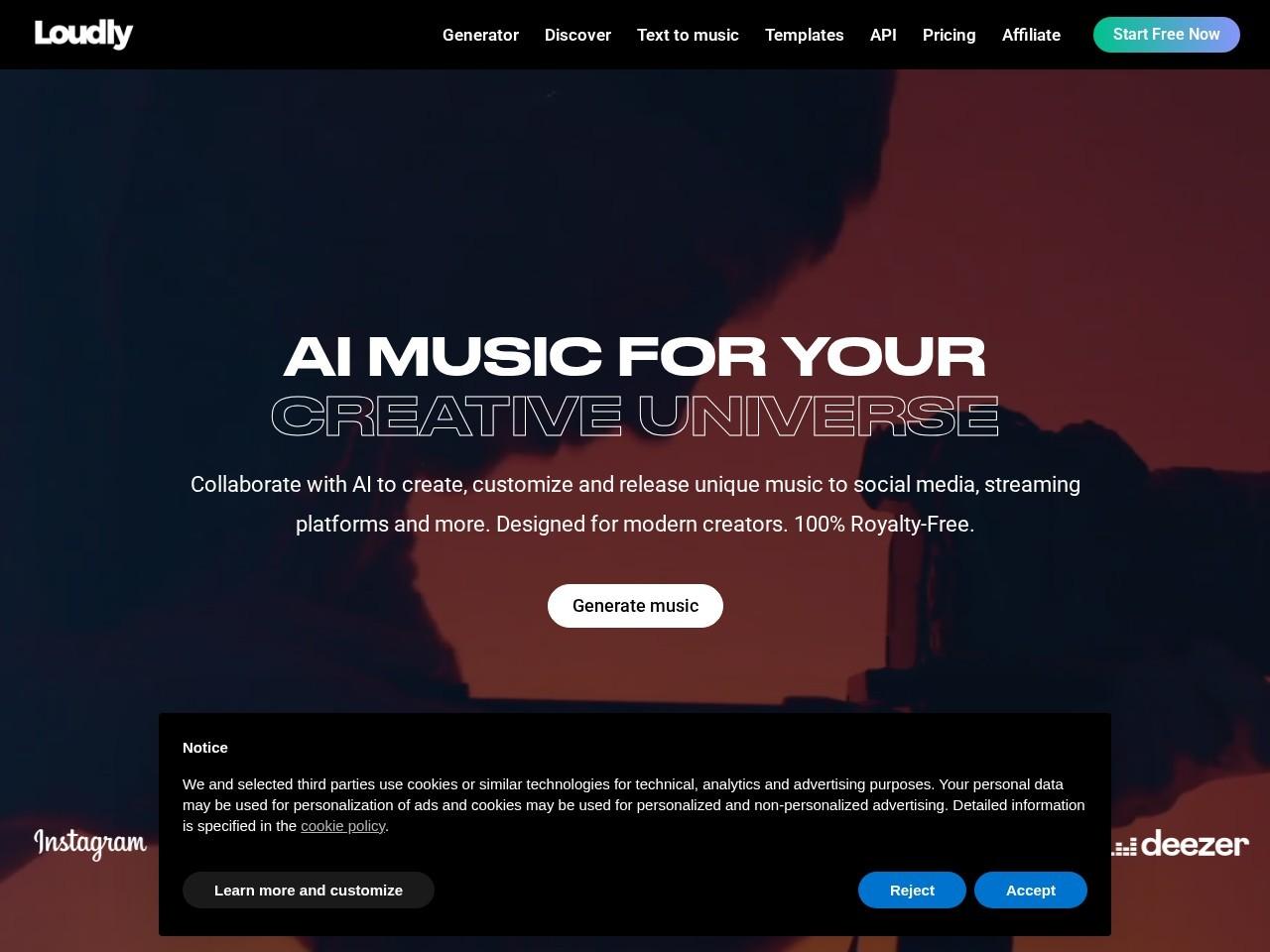 Loudly：面向创作者的AI音乐创作与发行平台