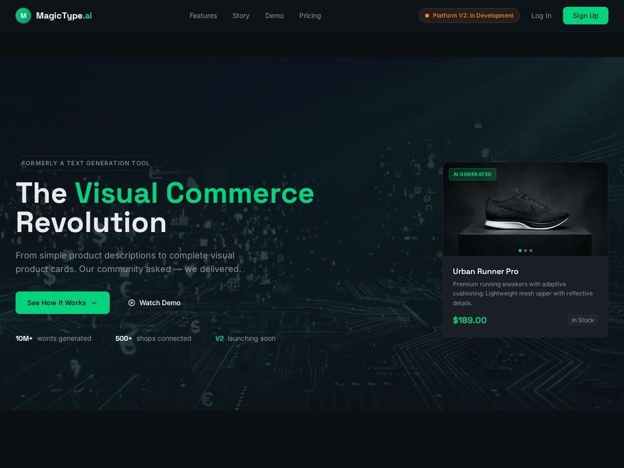 MagicType.ai：AI驱动的视觉电商平台与产品卡片生成器