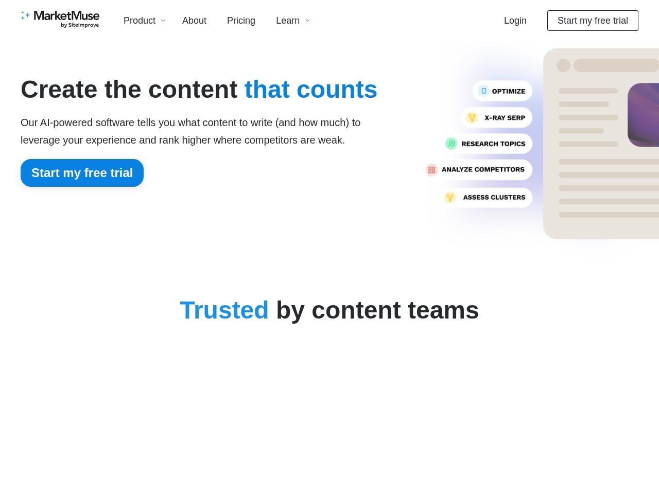 MarketMuse：AI驱动的内容规划与优化平台