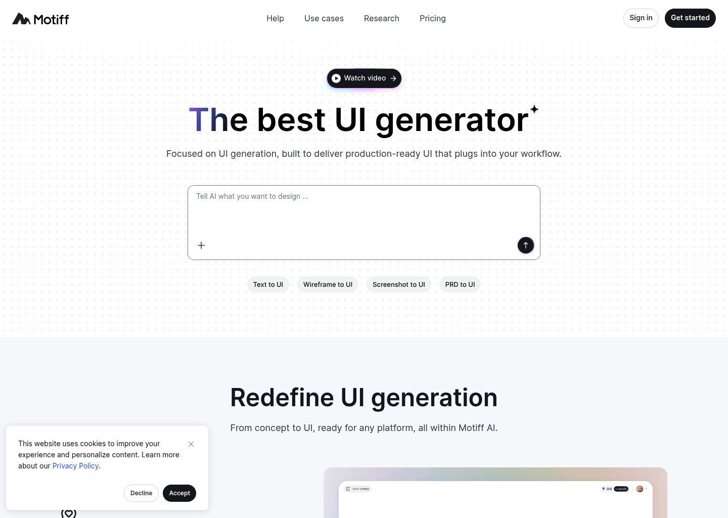 Motiff AI｜智能 UI 生成与设计协作平台