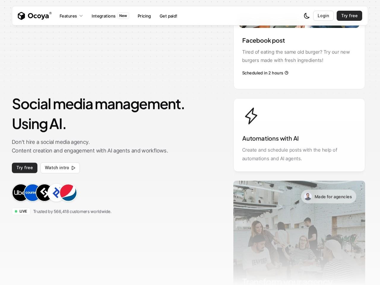 Ocoya：AI驱动的社交媒体管理与内容创作平台