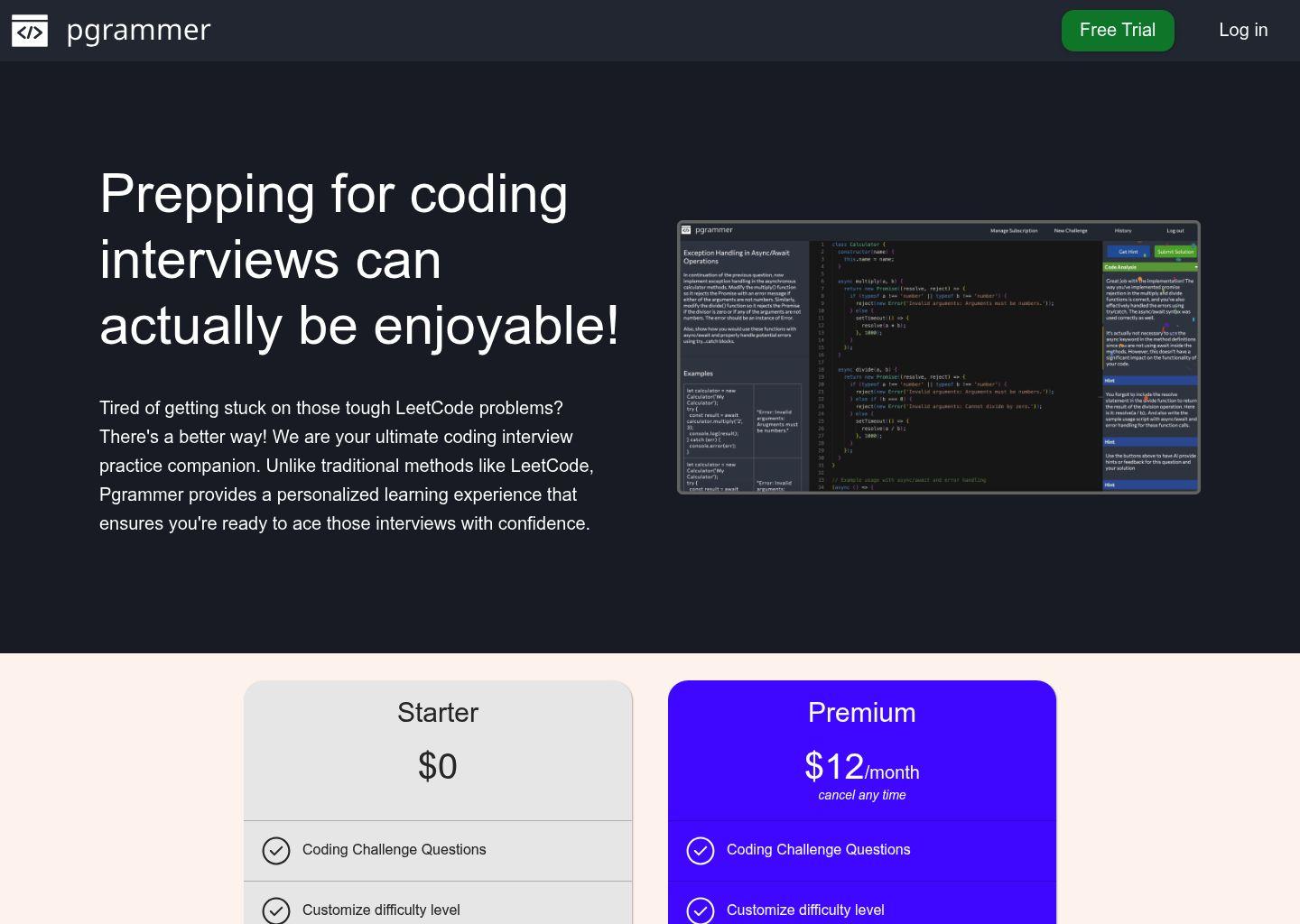 Pgrammer：基于 AI 提示的编程面试刷题平台