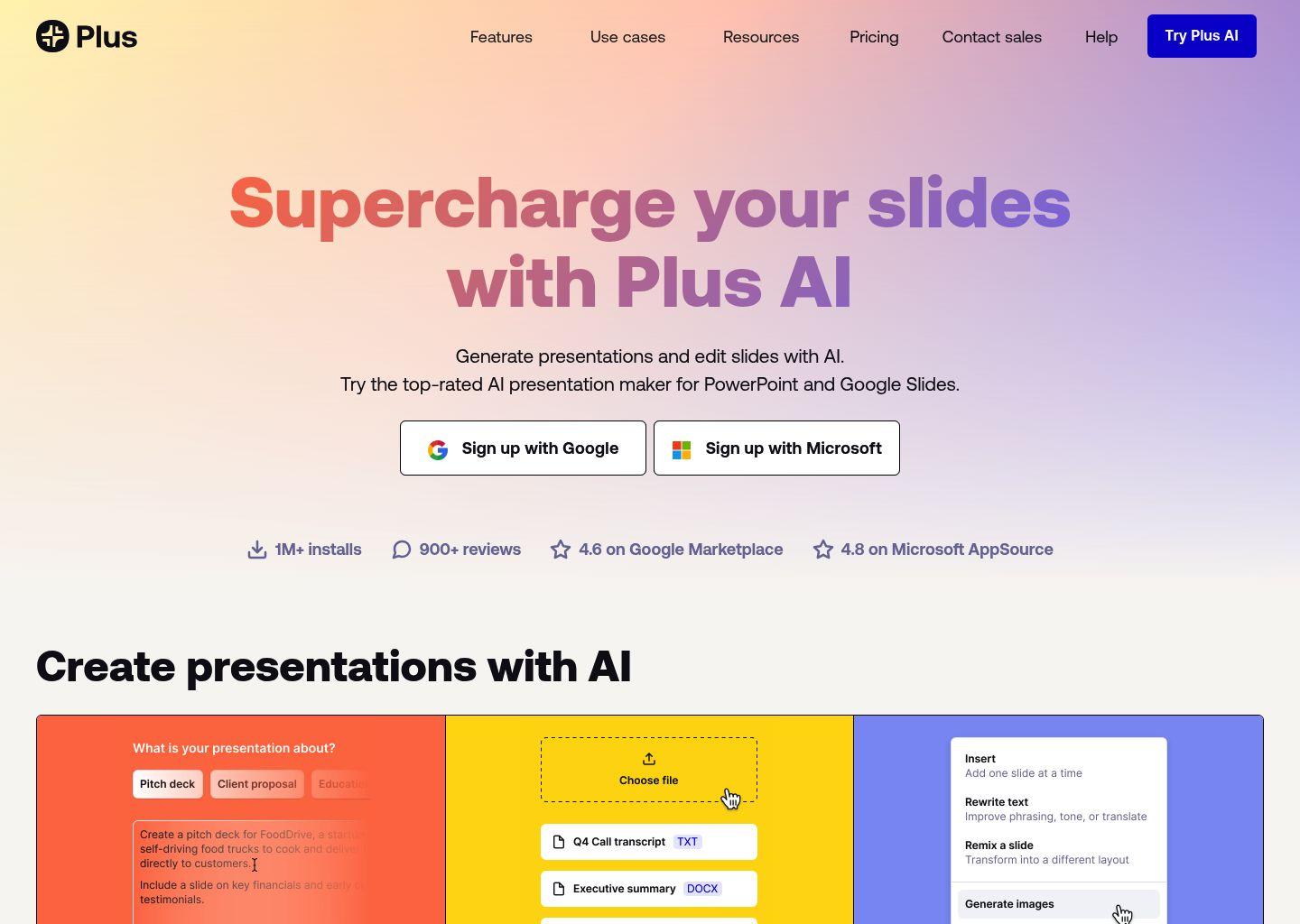 Plus AI 智能演示文稿生成器