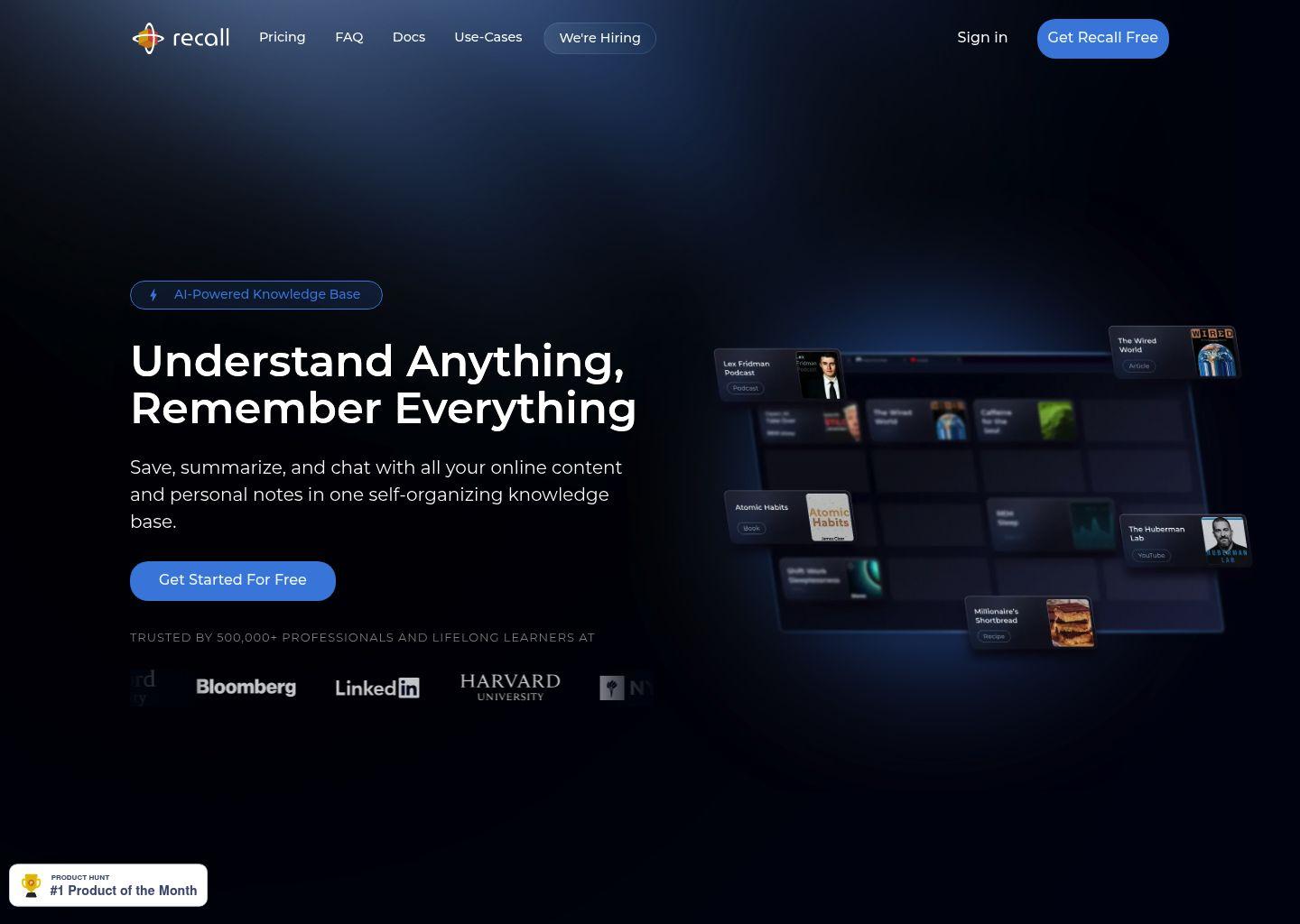 Recall：你的个人AI百科与终身知识库