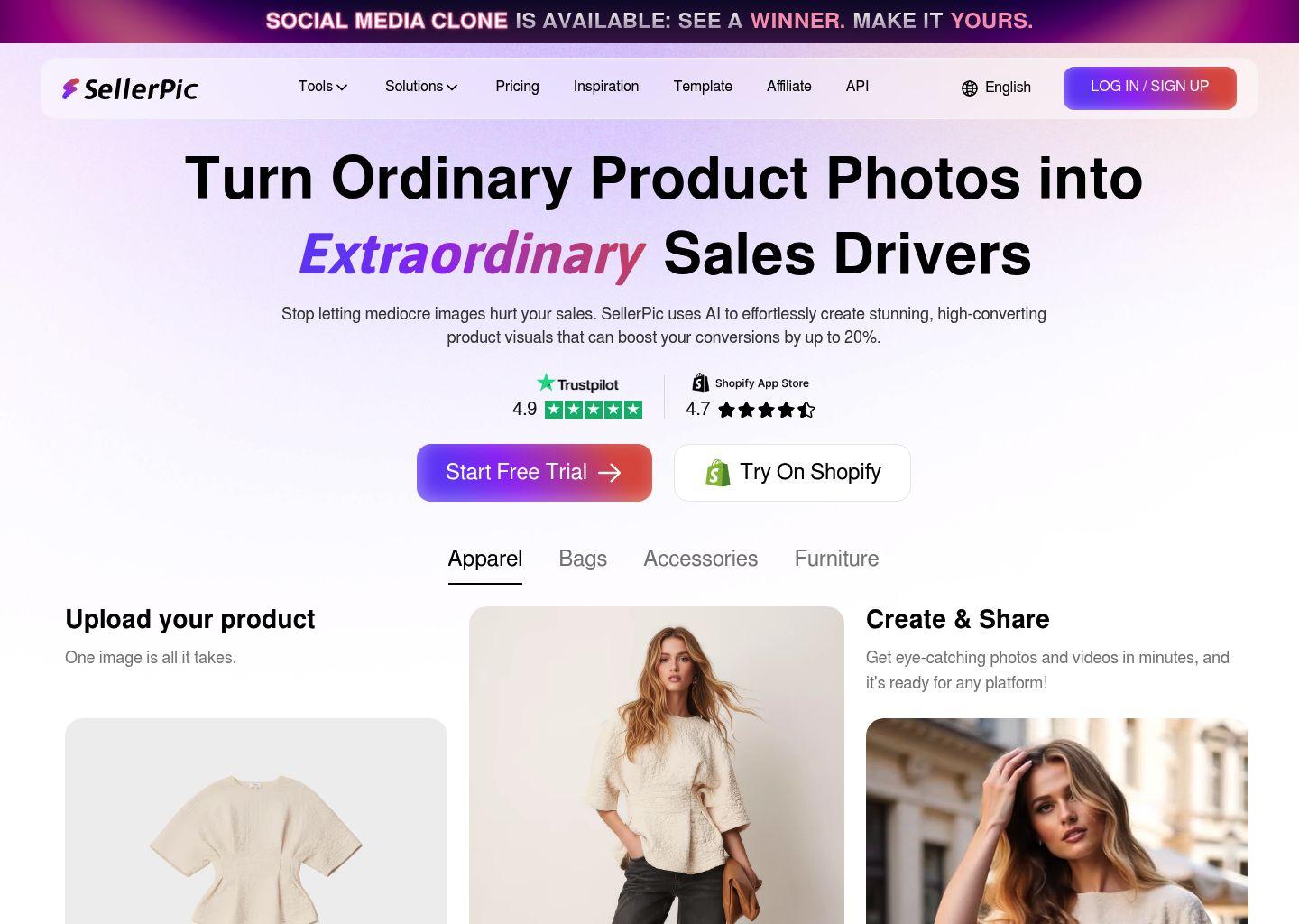 SellerPic：AI时尚模特与产品图生成平台