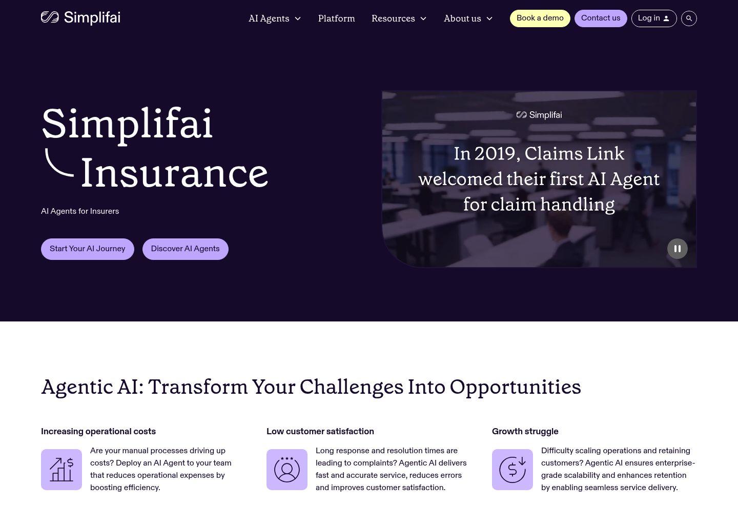 Simplifai 智能代理平台：面向保险行业的 Agentic AI 解决方案