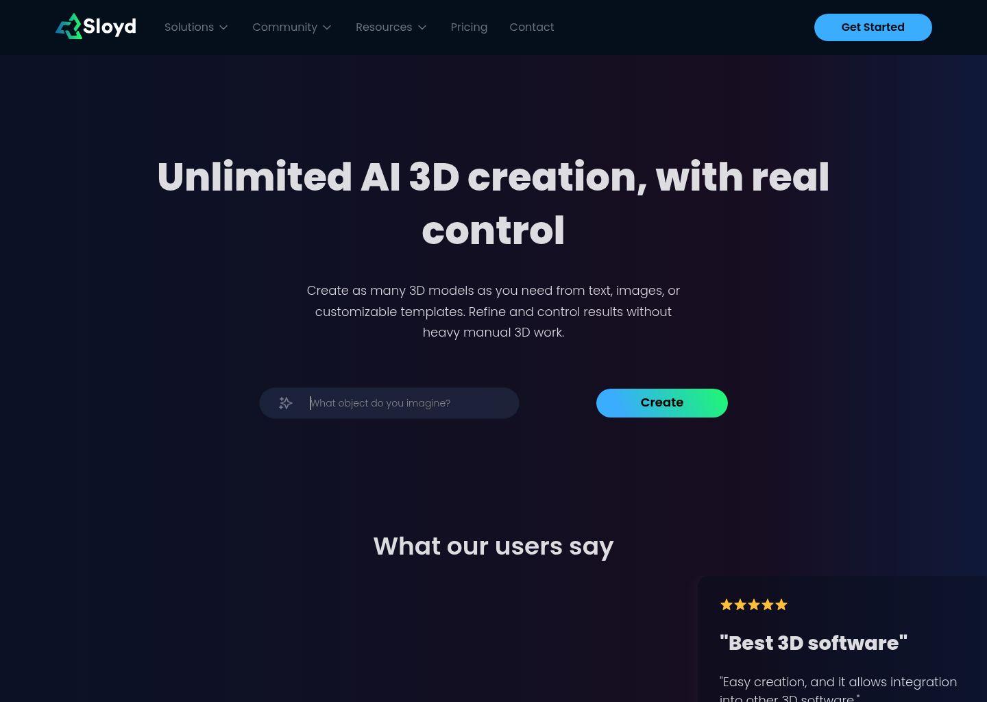 Sloyd AI 3D 模型生成器