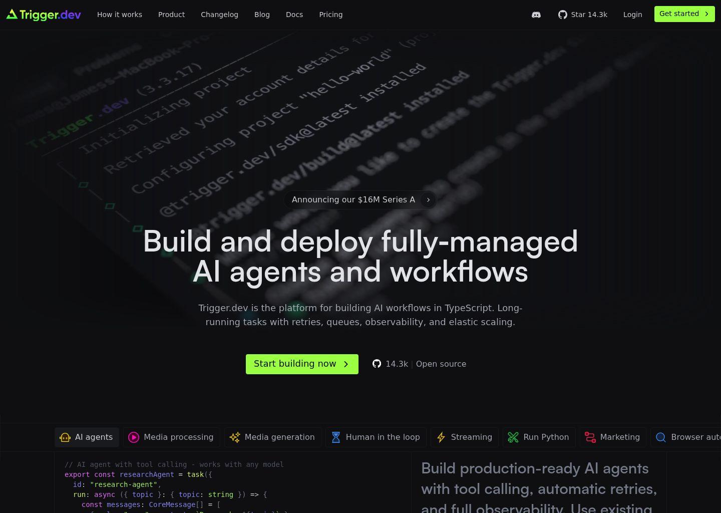 Trigger.dev：构建与部署全托管 AI Agent 与工作流的平台