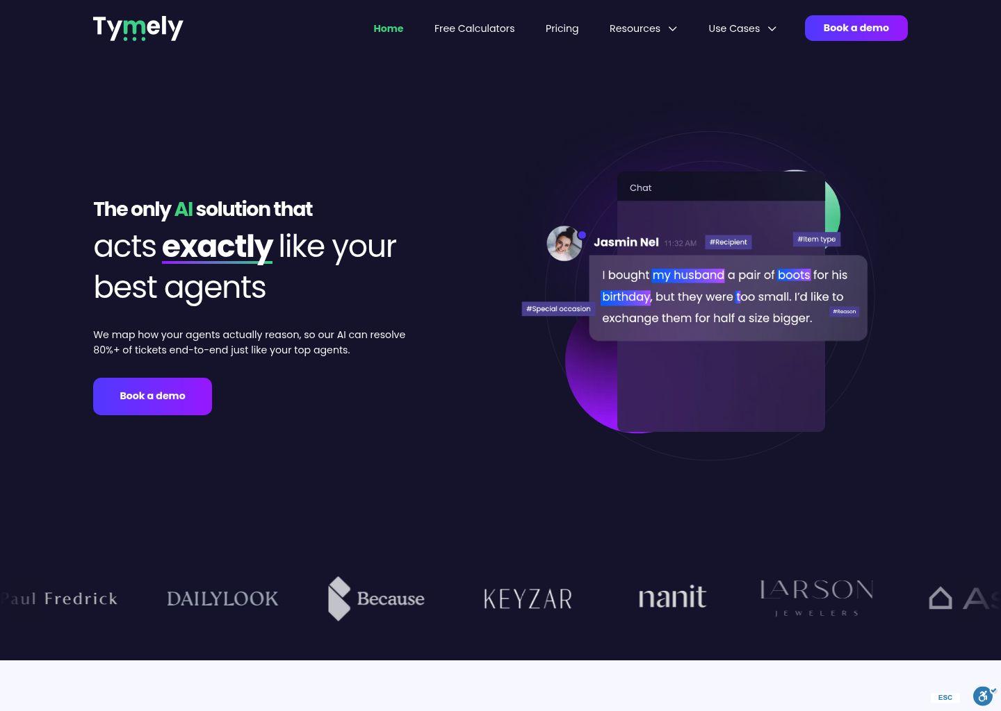 Tymely AI 客服代理：媲美人工坐席的智能客服解决方案