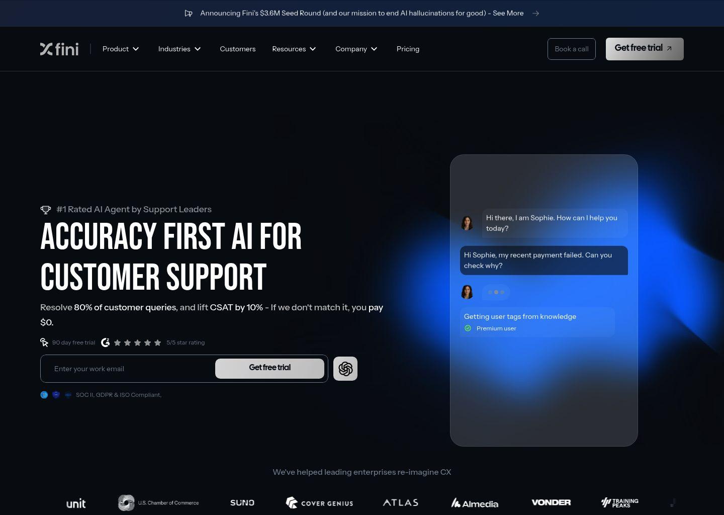 Fini AI 智能客服代理｜像你最佳客服一样工作的 AI 助手