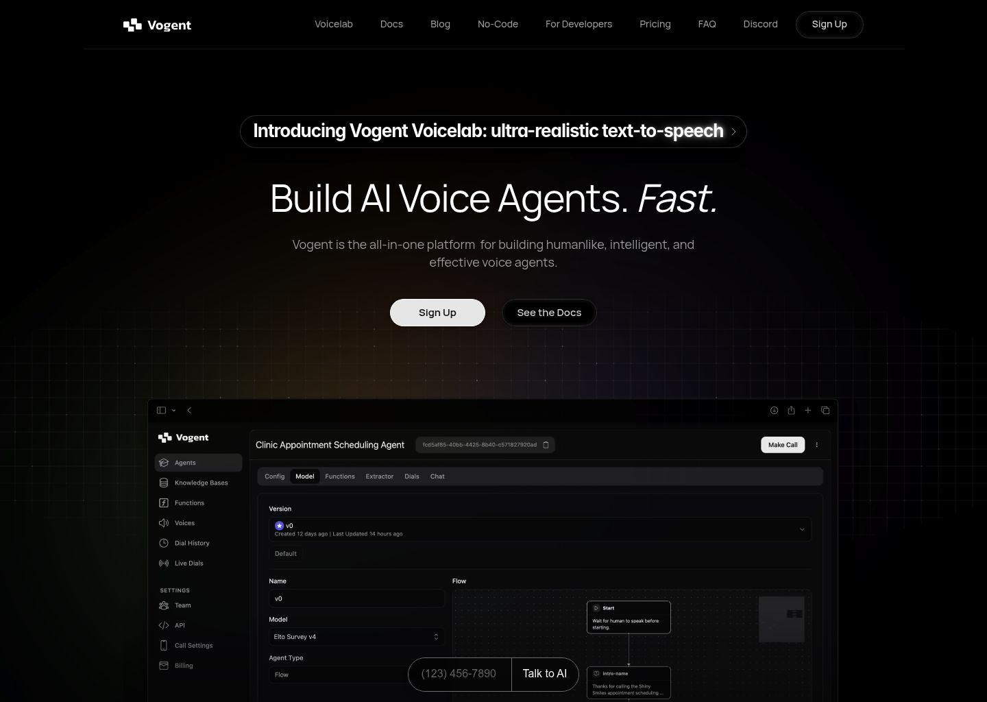 Vogent：一体化 AI 语音智能体平台